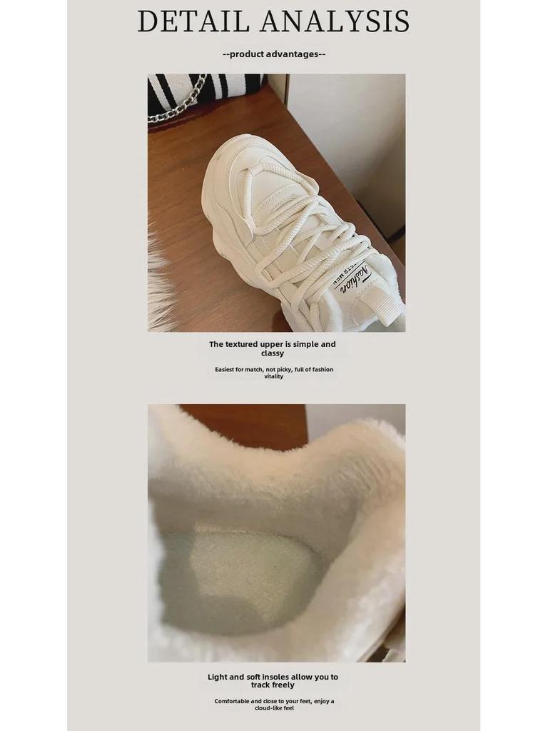 2024 Winter Plus Velvet Dad Shoes - Korean Style Women's Height-Increasing Sports Sneakers, Warm and Casual (FB3306-2)