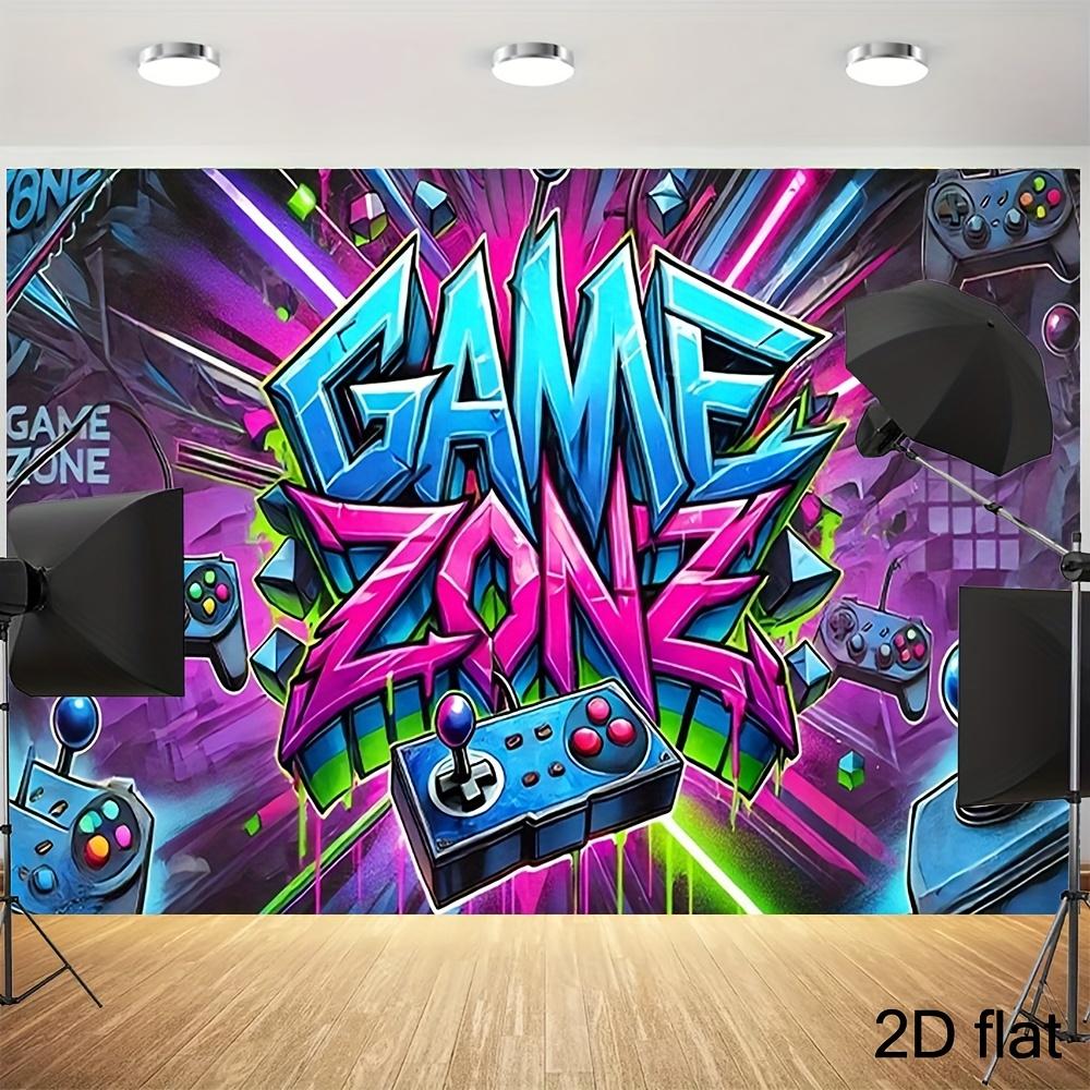 2D plane, game wall mural - The background fabric of the game area, filled with neon light effects