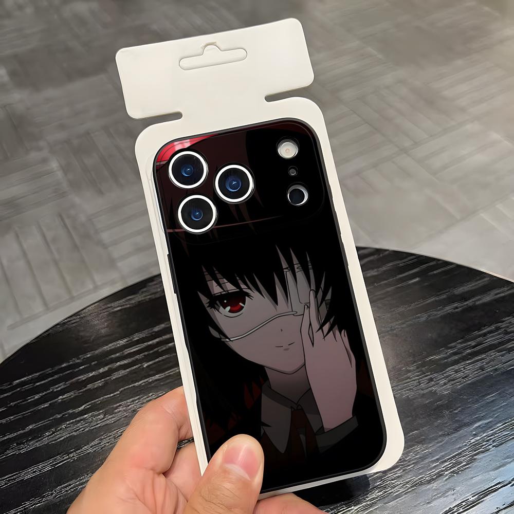 A-Другой чехол для телефона в стиле хоррор-аниме для IPhone 17 Air 16 E Pro Max 15 14 13 Mini 12 Pro 11 Max Plus Черный мягкий чехол