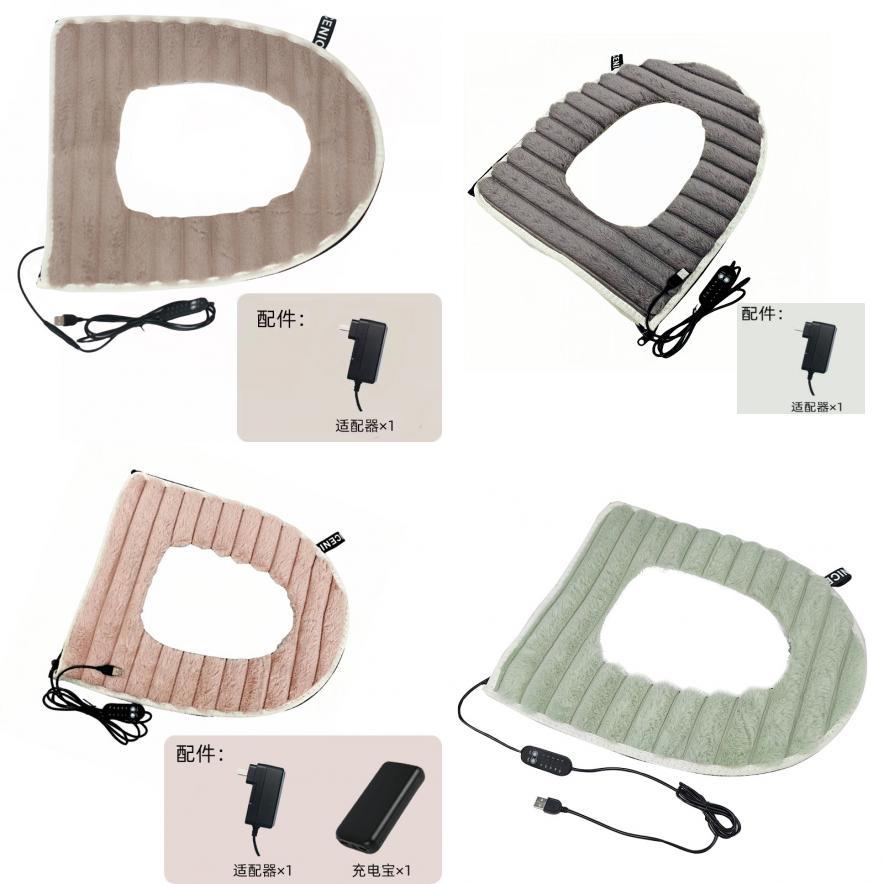 Winter Warm Usb Heated Plush Toilet Seat Cover With Fast Heating For Home Use