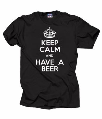 Футболка с надписью «Сохраняйте спокойствие и выпейте пива» (Funny Alcohol Tee), футболка для паба, футболка для бармена.