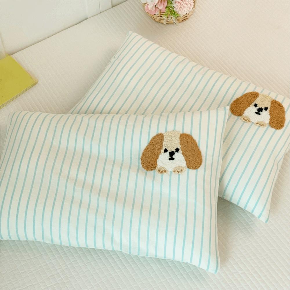 Breathable Cartoon Dog Pattern Student Pillowcase Washable Pillowslip Single Pillowcase Home