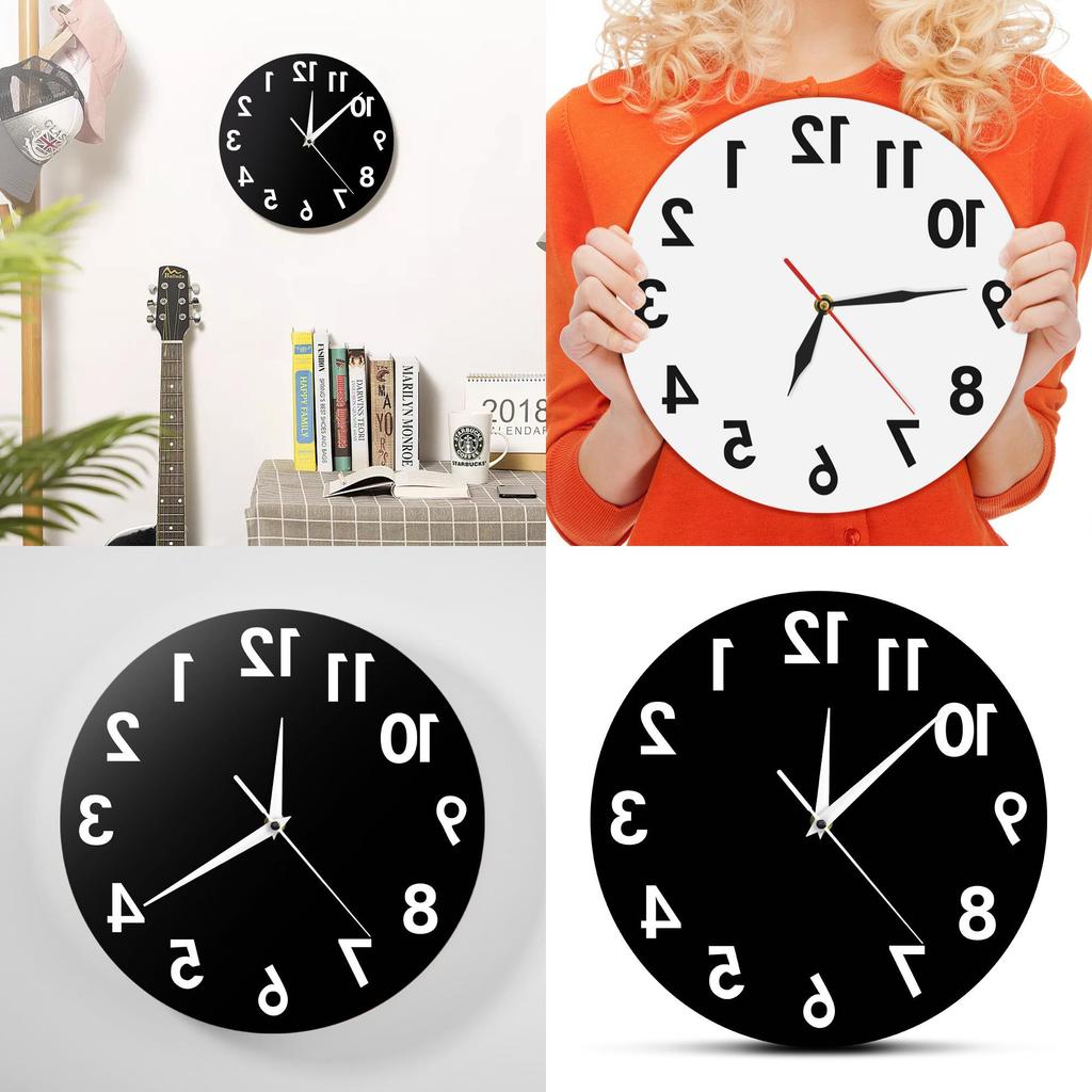 Обратный противоударный настенный акриловый clock со светодиодным дисплеем для декора гостиной