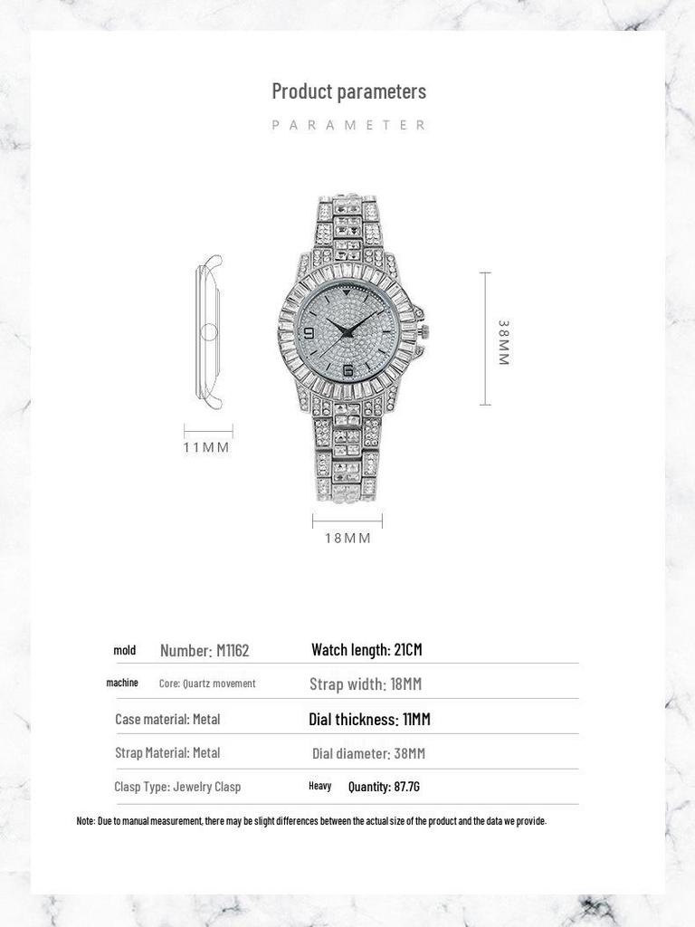 Women's Fashion Rhinestone Quartz Wristwatch - Full Diamond Style