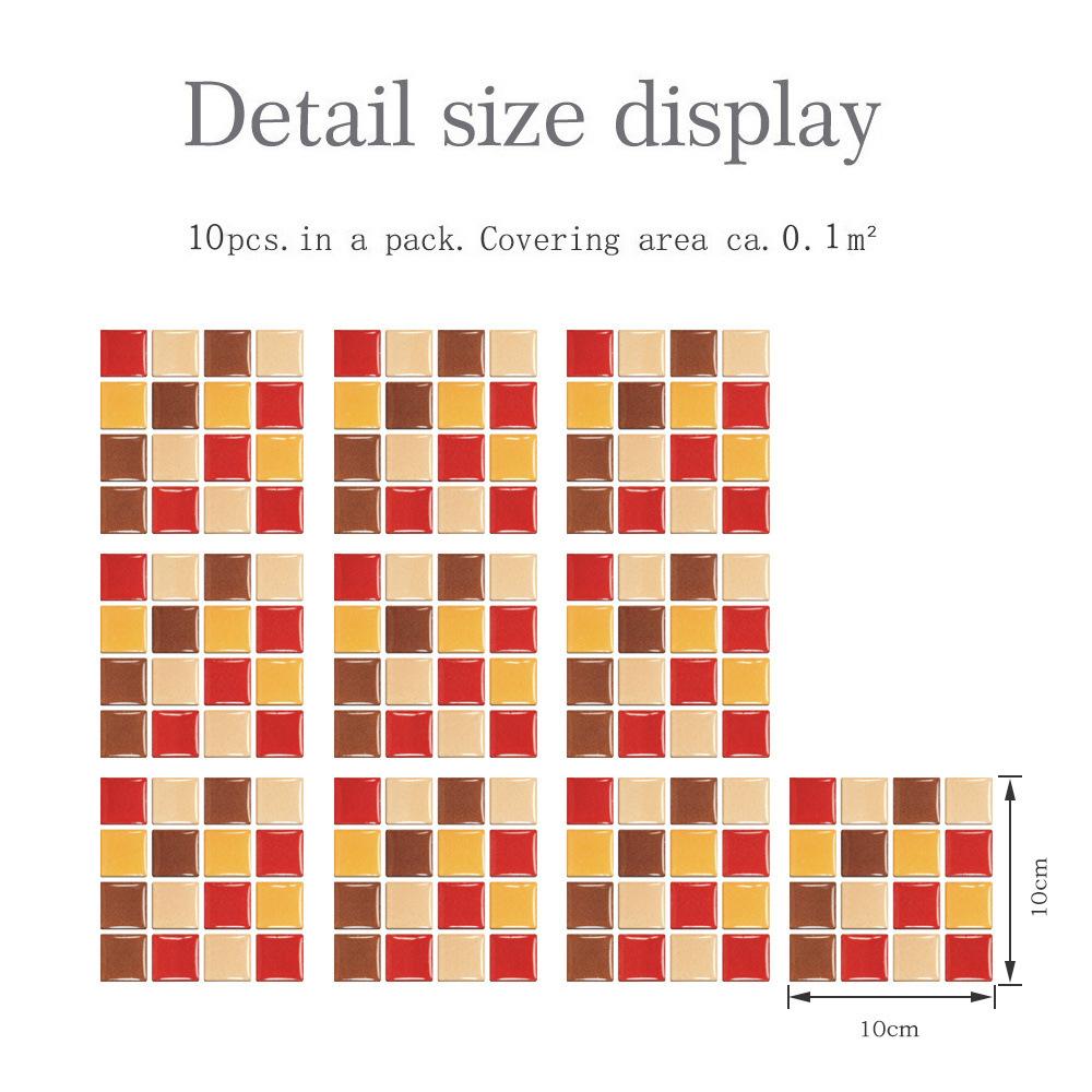 30/10 шт., гель-наклейки для кухни, ванной комнаты, самоклеящиеся мозаичные наклейки, креативные стеклянные кирпичные обои