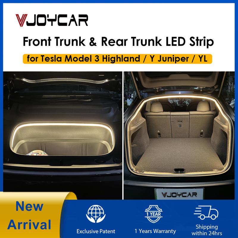 VJOYCAR New Model Y Juniper YL New 3 Highland Rear Front Rear Trunk Waterproof LED Strip Atmosphere Brighten Light Plug & Play