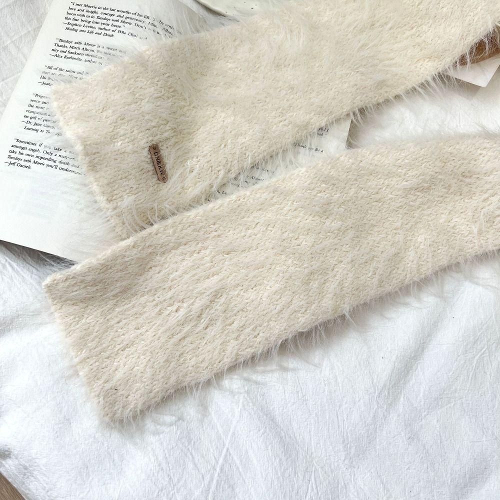 Solid Color Thin Long Scarves Long Strip Y2K Girl Scarf Mohair Women Scarf Autumn Winter