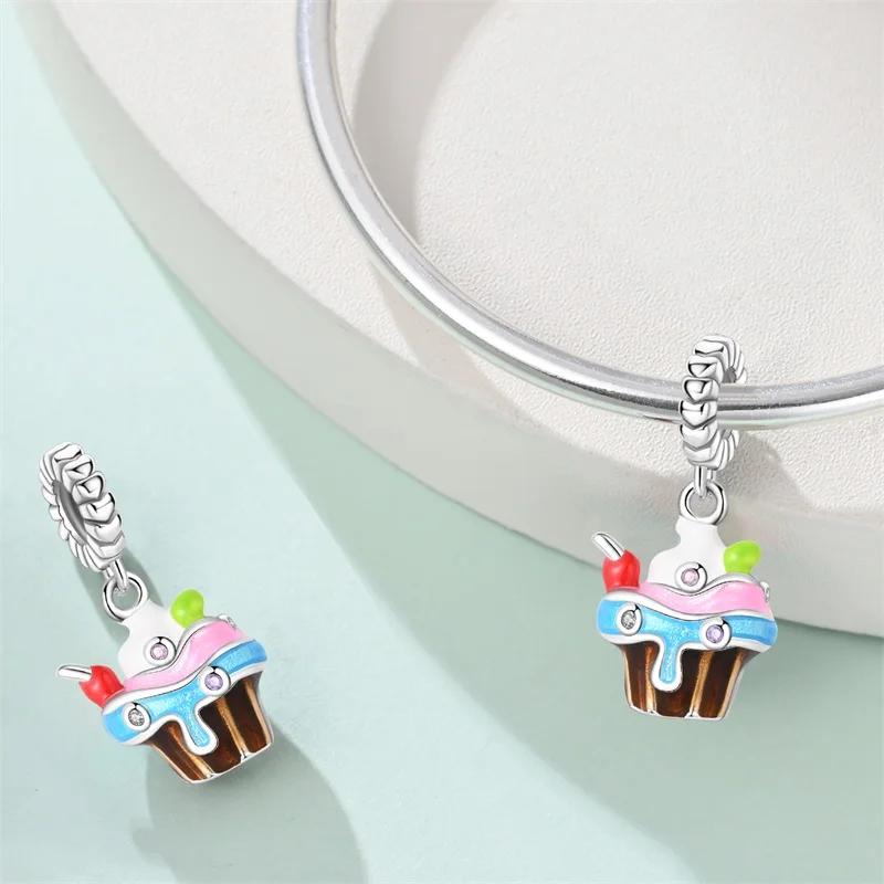 Copper Cake And Dessert Series Charm Beads Ice Cream Donuts Dangle Fit Original Bracelet Charms Pendant Jewelry
