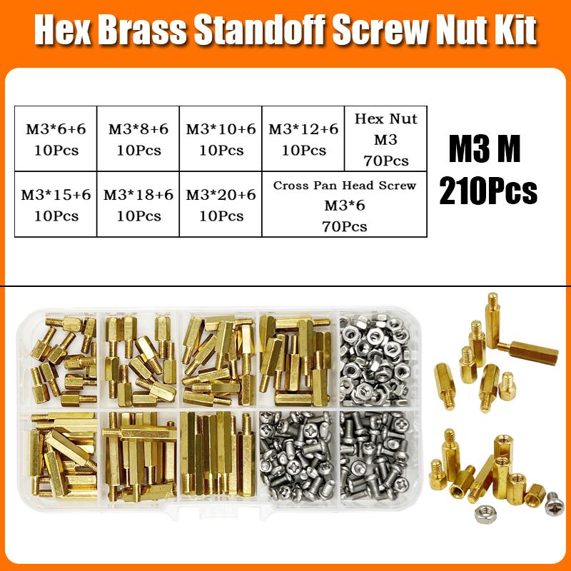 Hex Head Copper Pillar Brass Standoff Spacer Screw Bolt Nut Threaded Pillar Male Female PCB Circuit Board Standoff M2 M2.5 M3 M4
