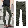Мотоциклетные брюки-карго для мужчин, складки, много карманов, однотонные, облегающие, уличные, хип-хоп, брюки-карандаш со средней талией, байкерские брюки