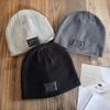 Solid Trendy Color High Top Wool Hat Letter Pattern Youth Streetwear Season Cold