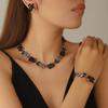 Pearl necklace, earrings, bracelet, jewelry set, women's high-end, fashionable, vintage clavicle chain