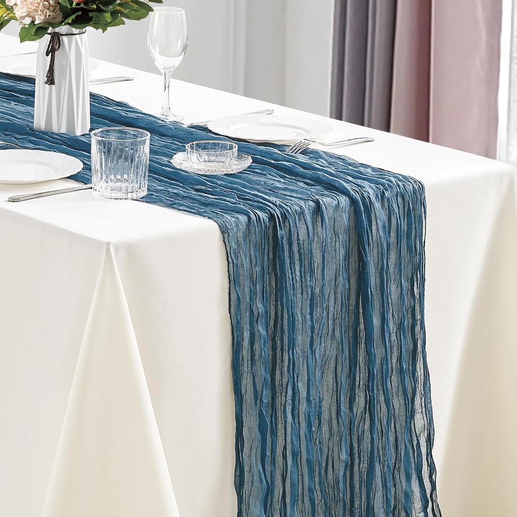 Полупрозрачная марлевая дорожка для стола, марля цвета шалфея, сервировка стола, обеденный стол, винтажное свадебное украшение, банкеты, арки, ретро-декор в стиле бохо