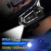 Bluetooth 5.0 Motorcycle Helmet Intercom Headset 500M Interphone Communicator for 2 Riders Waterproof With Emergency Lighting