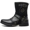 WInter Fashion Men's Shoes Boots Warm Leather Vintage Motorcycle Male Boots Riding Retro  Metal Style Zippers Men's Shoes