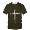 Крест принт 3D футболка Иисус Христианская мода церковь топ с короткими рукавами большой размер летние повседневные мужские
