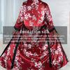Plus Size Nightgown Fashion Casual Loose Printed Long Simulation Silk Sexy Sleeping Robe