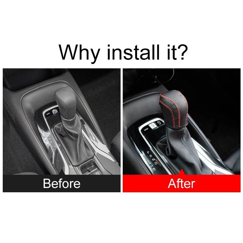 Чехол из искусственной кожи для автомобиля, ручка переключения передач, воротники, чехол для Toyota Corolla E210 Camry XV70 2024 Hybrid