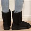 Модная женская обувь по акции Высококачественные зимние женские сапоги до середины икры без застежки Модные однотонные повседневные сапоги для снега Большого размера Ботинок на платформе