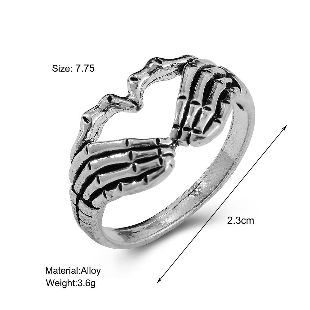 Creative Retro Personality Ring Punk Style Hell Ghost Finger Ring Ancient Silver Index Finger Ring MIT