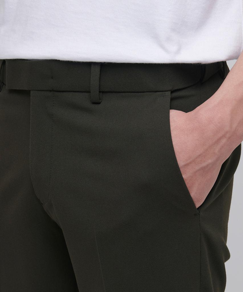 MUSINSA STANDARD Skinny Hidden Elastic Waist Crop Slacks [Khaki]