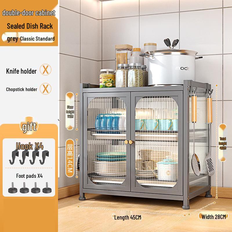 Nordic Style Double Door Countertop Dish Drying & Storage Cabinet