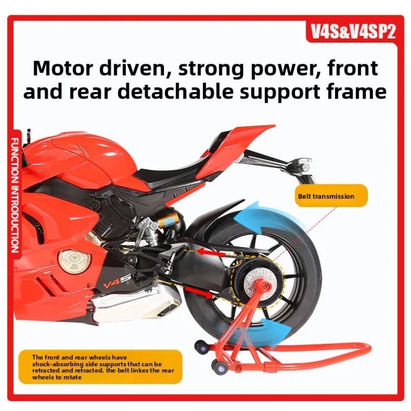 Спрей 1/6 Модель гоночного мотоцикла Ducati V4S V4SP2 Литой сплав Игрушечный мотоцикл Подарок для парня Коллекция Миниатюрная машина