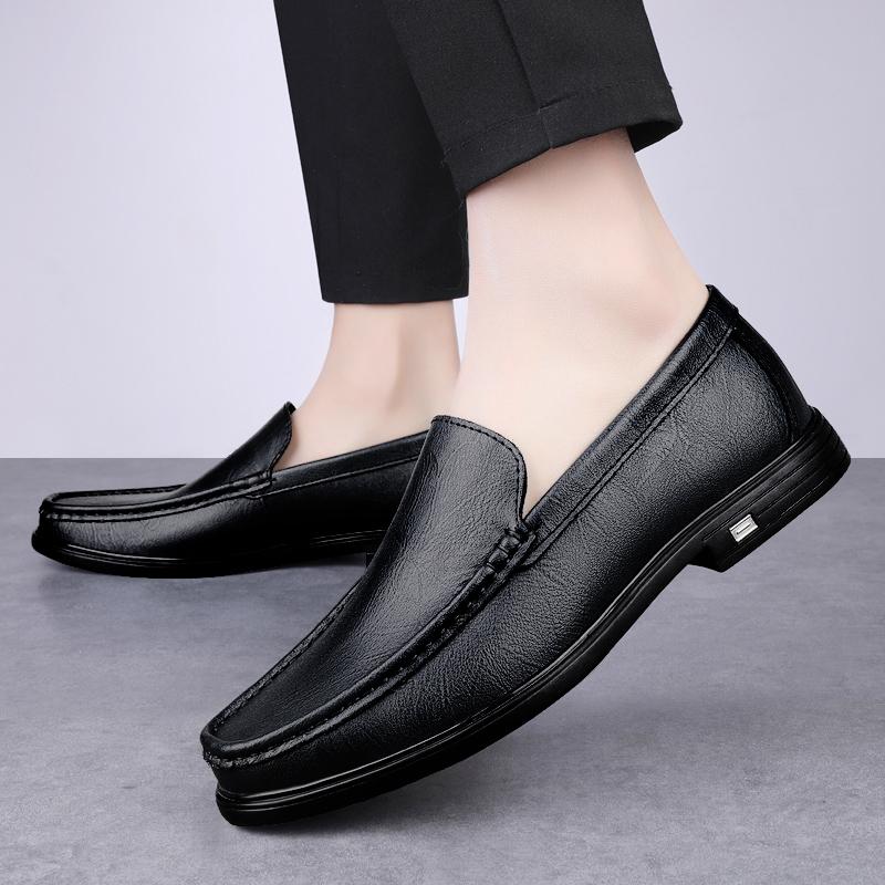 Genuine Leather Men Casual White Gentleman Loafers Slip On Shoes Low Heel Walking Male Comfortable Driving Shoes Brand Moccasins