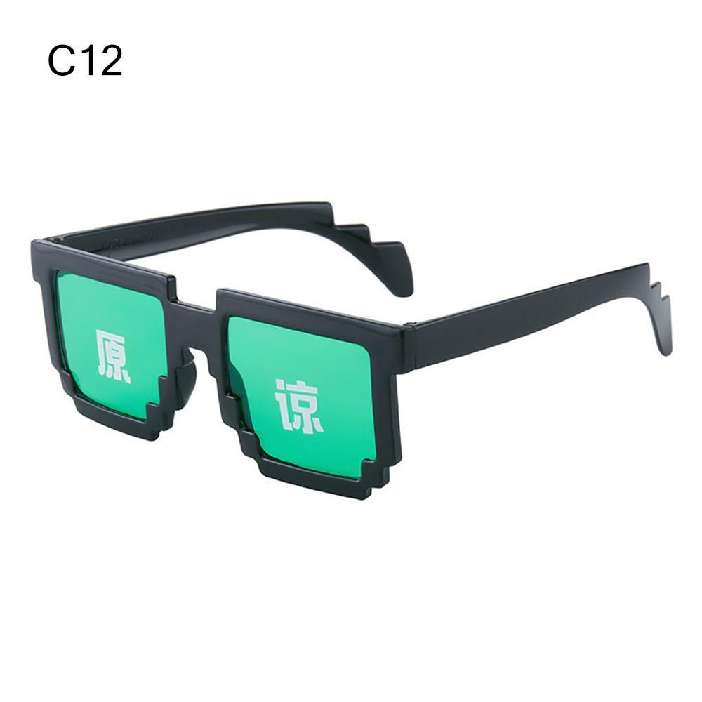 Реквизит для фотографий, декоративные оттенки, пиксельные мозаичные очки, солнцезащитные очки для геймеров и роботов, вечерние очки для дискотеки