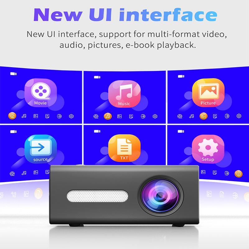 Vivicine Новый светодиодный мини-проектор T300 320x240 пикселей поддерживает HDMI-совместимый USB-аудио 1080P портативный домашний медиа-видеоплеер