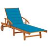 Folding Sun Lounger with Cushion Solid Acacia Wood