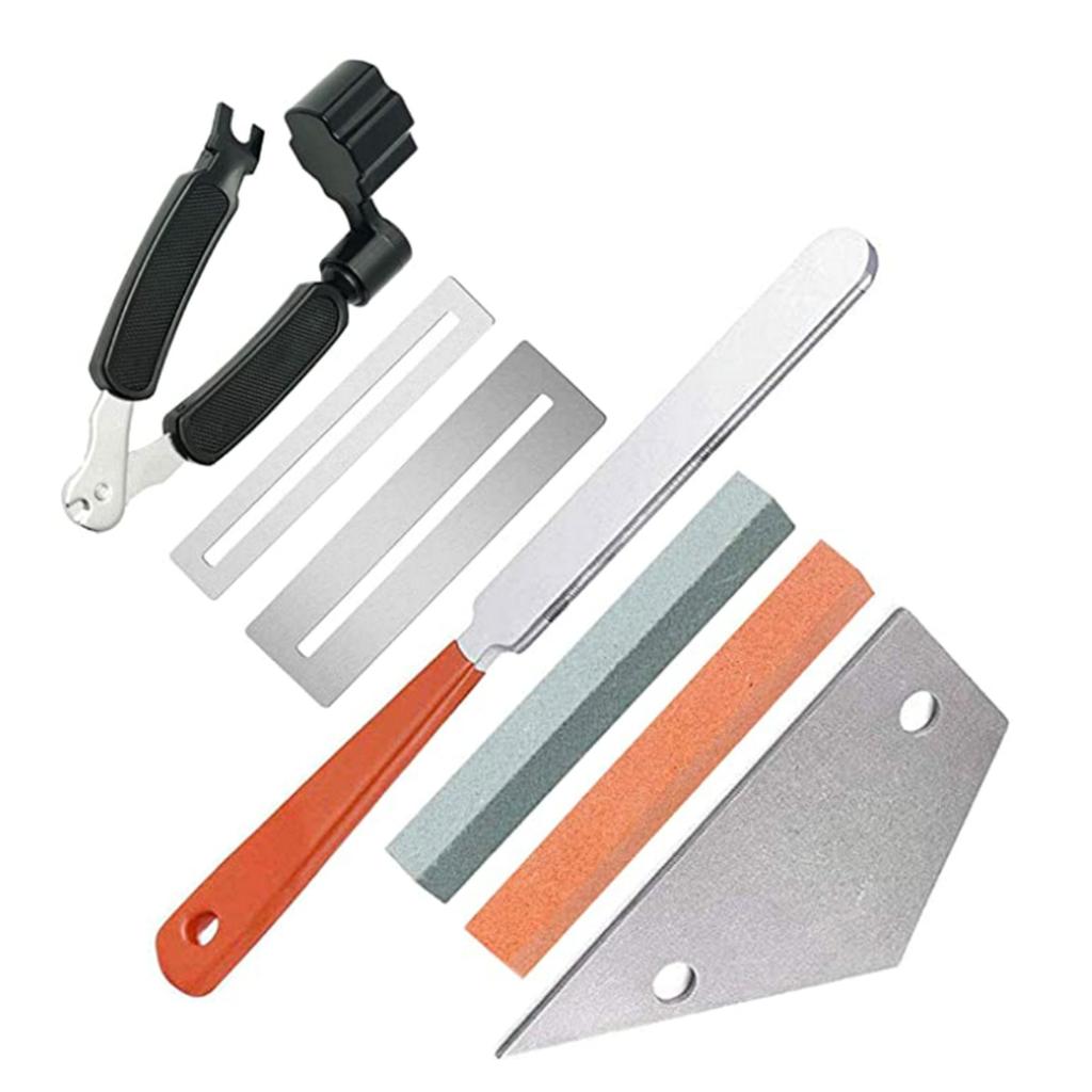 Набор инструментов для ремонта гитары лютье, гитарный ладовый напильник 3 в 1, машинка для намотки струн, кусачки, рокер для ладов, накладка грифа