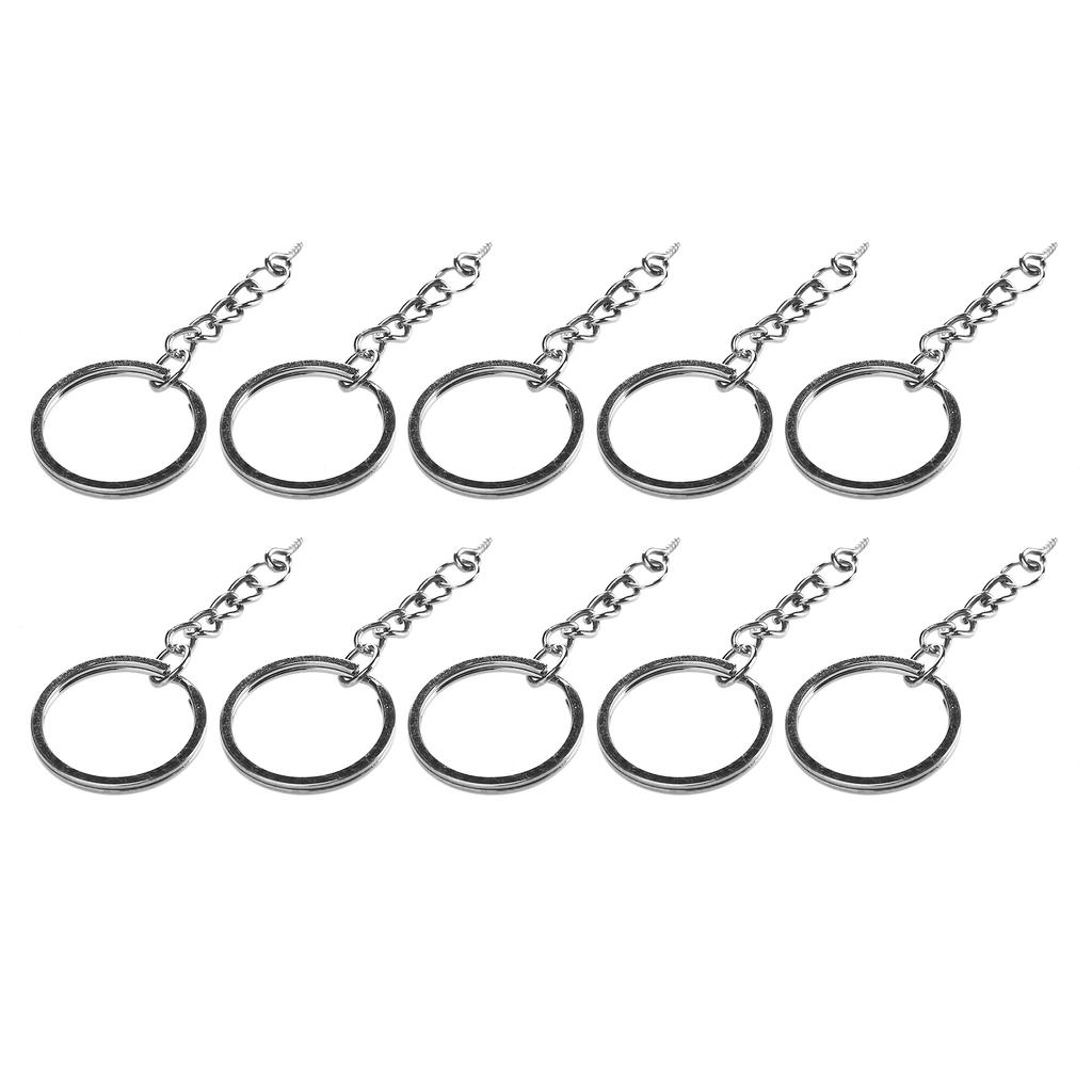 10 шт. DIY брелок с цепочкой Портативный металлический брелок Винт-петля Аксессуар для ювелирных подвесок Цвет оружейный черный