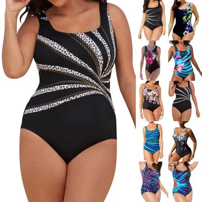 Европа и Соединенные Штаты Большой размер Слитный купальник Напечатанный Слитный женский купальник Бикини Купальник