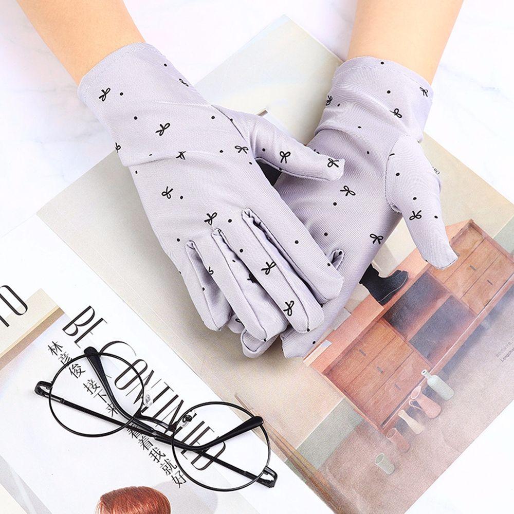 Women Spandex Wedding Outdoor Sports Gloves Driving Gloves Sun Protection Mittens Bow Pattern