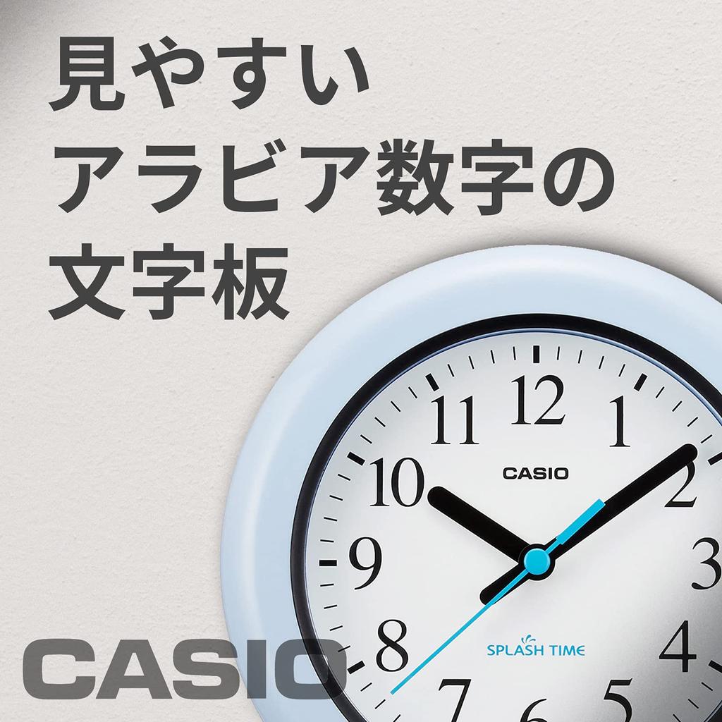 Casio Настенные часы Splash Time Подходят как для настенных, так и для настольных часов, Синие, Влагозащищенные, Пылезащищенные, Серия, Использование, IQ-180W-2JF