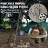 3pcs Stainless Steel Portable Camping Tripod, Multi-Function Keychain - Foldable Outdoor Cooking Stand for Hanging Pots, Barbecu