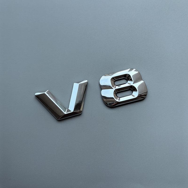 2015 3D Sharp V6 V8 V10 V12 Letters Numbers ABS Car Emblem DFH544 Fender Discharging Badge Nameplate Logo Sticker Chrome Black