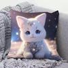 Square Pillowcase Cute Cat Pillow Sofa Cushion Covers Lumbar Cushion for Women