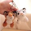 Lovely Cartoon Tiger Key Chains Comfortable Stuffed Toy Tiger Keychain Children Funny Gift Schoolbag Ornaments