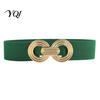 Decorative Belt for Outfits 75cm Women's Elastic Waist Belt, Wide Stretch Fashionable with Stylish Cincher Women Geometric Metal Buckle, Dress Corset