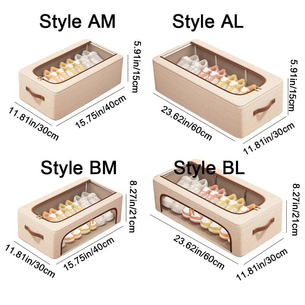 Folding Under Bed Shoe Organizer Sturdy Handles Shoes Container Durable Shoe Holder  Wardrobe