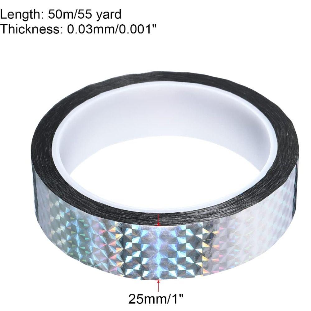 55 ярдов самоклеящейся голографической ленты, 1 дюйм в ширину, металлизированная лента для отпугивания птиц