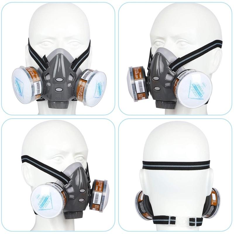 Reusable Face Cover with Filters Set,Carbon Respirator for Painting Against Gas/Dust/Organic Vapors/Smells/Fumes/Sawdust/Asbestos