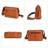 Whatna Antique-Style Tanned Natural Cowhide Leather One-Shoulder Bag for Men, Crossbody Messenger Bag, Fits Large A4 Sizes and iPads up to 10.5cm,
