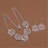 Charm 925 Sterling Silver Jewelry Sets Fine Retro Thread Earrings Neckalce For Women Fashion Party Wedding Christmas Gifts