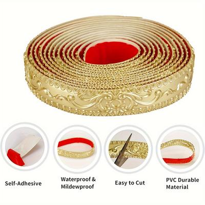 1 шт. Универсальная гибкая молдинговая накладка - самоклеящаяся для быстрого обновления стен, потолка, шкафов и рам зеркал дома