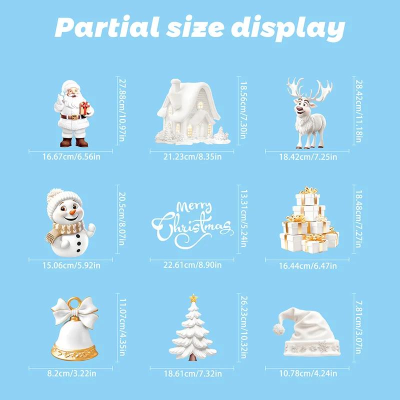 Двухсторонние рождественские наклейки на окна, дизайны снежинок, статические наклейки, украшения, белые рождественские украшения, многоразовые принадлежности для вечеринок