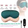 USB Heated Wormwood Eye Mask for Sleeping - 3-Temp Silk Eye Patch with Timer, Relieves Dry Eyes/Puffiness/Insomnia + 1 USB Cable
