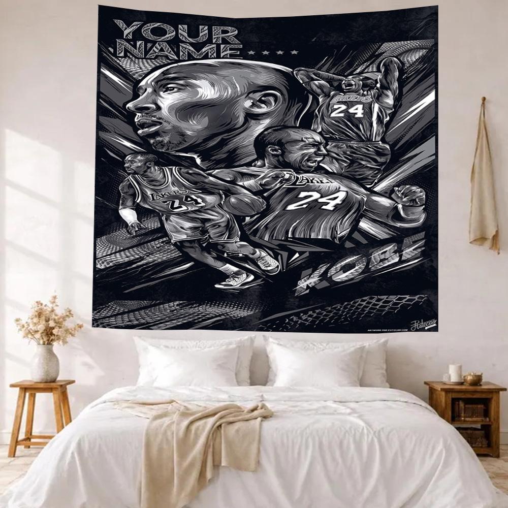 Kobe Custom Your Name Wall Decor Tapestry Art For Pet Memorial Birthdaywedding Party Backdrop Family Gift